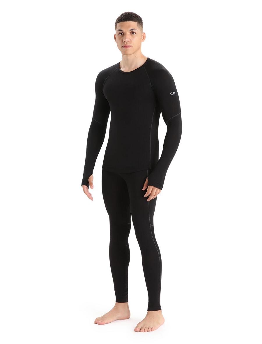 Black Icebreaker BodyfitZone™ Merino 150 Zone Thermal Leggings Men's Base Layers | AU 1399XYUF